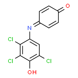ChemSpider 2D Image | 4-[(2,3,5-Trichloro-4-hydroxyphenyl)imino]-2,5-cyclohexadien-1-one | C12H6Cl3NO2