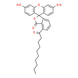ChemSpider 2D Image | 4-Decanoyl-3',6'-dihydroxy-3H-spiro[2-benzofuran-1,9'-xanthen]-3-one | C30H30O6