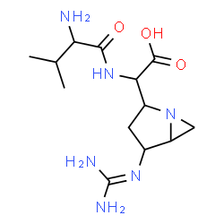 ChemSpider 2D Image | {4-[(Diaminomethylene)amino]-1-azabicyclo[3.1.0]hex-2-yl}(valylamino)acetic acid | C13H24N6O3
