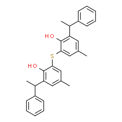 ChemSpider 2D Image | 2,2'-Sulfanediylbis[4-methyl-6-(1-phenylethyl)phenol] | C30H30O2S