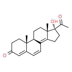 ChemSpider 2D Image | 17-Hydroxypregna-4,6,8(14)-triene-3,20-dione | C21H26O3