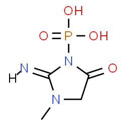 ChemSpider 2D Image | [(2E)-2-Imino-3-methyl-5-oxo-1-imidazolidinyl]phosphonic acid | C4H8N3O4P