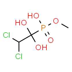ChemSpider 2D Image | Methyl hydrogen (2,2-dichloro-1,1-dihydroxyethyl)phosphonate | C3H7Cl2O5P