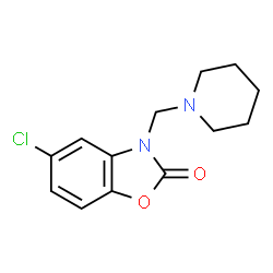 ChemSpider 2D Image | 5-Chloro-3-(1-piperidinylmethyl)-1,3-benzoxazol-2(3H)-one | C13H15ClN2O2