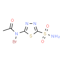 ChemSpider 2D Image | N-Bromo-N-(5-sulfamoyl-1,3,4-thiadiazol-2-yl)acetamide | C4H5BrN4O3S2
