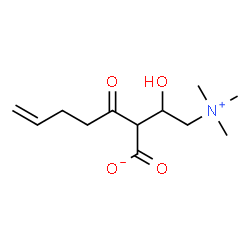 ChemSpider 2D Image | 2-[1-Hydroxy-2-(trimethylammonio)ethyl]-3-oxo-6-heptenoate | C12H21NO4