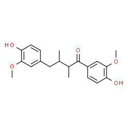 ChemSpider 2D Image | 1,4-Bis(4-hydroxy-3-methoxyphenyl)-2,3-dimethyl-1-butanone | C20H24O5