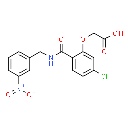 ChemSpider 2D Image | {5-Chloro-2-[(3-nitrobenzyl)carbamoyl]phenoxy}acetic acid | C16H13ClN2O6