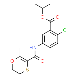 ChemSpider 2D Image | isopropyl 2-chloro-5-[(2-methyl-5,6-dihydro-1,4-oxathiin-3-carbonyl)amino]benzoate | C16H18ClNO4S