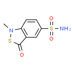 ChemSpider 2D Image | 1-Methyl-3-oxo-1,3-dihydro-2,1-benzothiazole-5-sulfonamide | C8H8N2O3S2