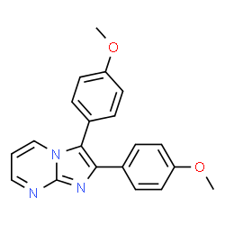 ChemSpider 2D Image | 2,3-Bis(4-methoxyphenyl)imidazo[1,2-a]pyrimidine | C20H17N3O2