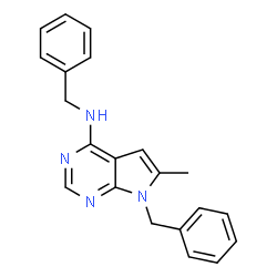 ChemSpider 2D Image | N,7-Dibenzyl-6-methyl-7H-pyrrolo[2,3-d]pyrimidin-4-amine | C21H20N4