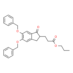 ChemSpider 2D Image | Propyl 3-[5,6-bis(benzyloxy)-1-oxo-2,3-dihydro-1H-inden-2-yl]propanoate | C29H30O5