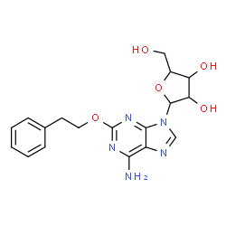 ChemSpider 2D Image | 9-pentofuranosyl-2-(2-phenylethoxy)-9H-purin-6-amine | C18H21N5O5