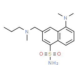 ChemSpider 2D Image | 5-(Dimethylamino)-3-{[methyl(propyl)amino]methyl}-1-naphthalenesulfonamide | C17H25N3O2S