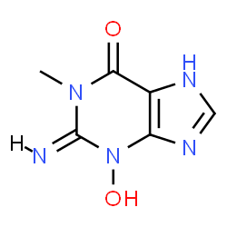 ChemSpider 2D Image | (2E)-3-Hydroxy-2-imino-1-methyl-1,2,3,7-tetrahydro-6H-purin-6-one | C6H7N5O2