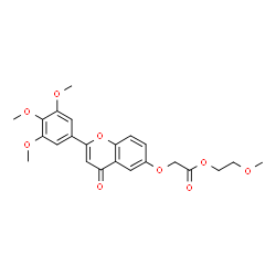 ChemSpider 2D Image | 2-Methoxyethyl {[4-oxo-2-(3,4,5-trimethoxyphenyl)-4H-chromen-6-yl]oxy}acetate | C23H24O9