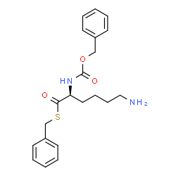 ChemSpider 2D Image | S-Benzyl (2S)-6-amino-2-{[(benzyloxy)carbonyl]amino}hexanethioate | C21H26N2O3S