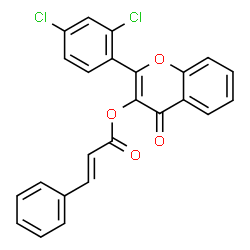 ChemSpider 2D Image | 2-(2,4-Dichlorophenyl)-4-oxo-4H-chromen-3-yl (2E)-3-phenylacrylate | C24H14Cl2O4