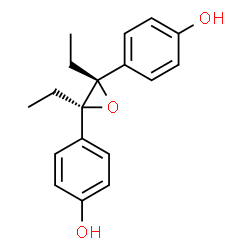 ChemSpider 2D Image | 4,4'-[(2S,3S)-2,3-Diethyl-2,3-oxiranediyl]diphenol | C18H20O3