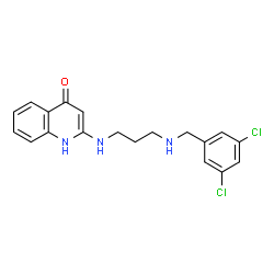 ChemSpider 2D Image | 2-({3-[(3,5-dichlorobenzyl)amino]propyl}amino)quinolin-4-ol | C19H19Cl2N3O