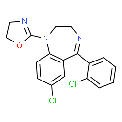 ChemSpider 2D Image | 7-Chloro-5-(2-chlorophenyl)-1-(4,5-dihydro-1,3-oxazol-2-yl)-2,3-dihydro-1H-1,4-benzodiazepine | C18H15Cl2N3O