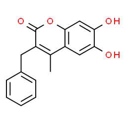 ChemSpider 2D Image | 3-Benzyl-6,7-dihydroxy-4-methyl-2H-chromen-2-one | C17H14O4