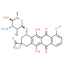 ChemSpider 2D Image | 2'-BROMO-4'-EPIDAUNORUBICIN | C27H28BrNO10