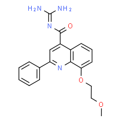 ChemSpider 2D Image | N-(Diaminomethylene)-8-(2-methoxyethoxy)-2-phenyl-4-quinolinecarboxamide | C20H20N4O3