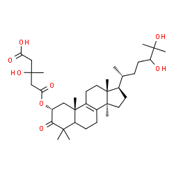 ChemSpider 2D Image | 5-{[(2alpha,5xi)-24,25-Dihydroxy-3-oxolanost-8-en-2-yl]oxy}-3-hydroxy-3-methyl-5-oxopentanoic acid | C36H58O8