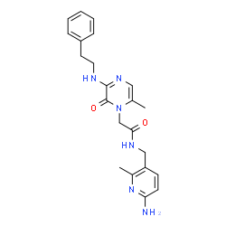 ChemSpider 2D Image | N-[(6-Amino-2-methyl-3-pyridinyl)methyl]-2-{6-methyl-2-oxo-3-[(2-phenylethyl)amino]-1(2H)-pyrazinyl}acetamide | C22H26N6O2