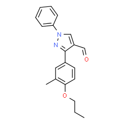 ChemSpider 2D Image | 3-(3-Methyl-4-propoxyphenyl)-1-phenyl-1H-pyrazole-4-carbaldehyde | C20H20N2O2
