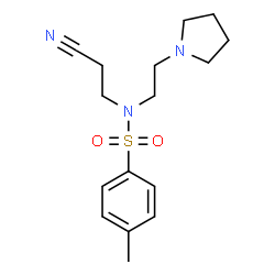 ChemSpider 2D Image | N-(2-Cyanoethyl)-4-methyl-N-[2-(1-pyrrolidinyl)ethyl]benzenesulfonamide | C16H23N3O2S
