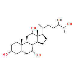 ChemSpider 2D Image | 27-Nor-5beta-cholestane-3alpha,7alpha,12alpha,24,25-pentol | C26H46O5