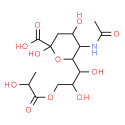 ChemSpider 2D Image | 5-Acetamido-3,5-dideoxy-9-O-lactoylnon-2-ulopyranosonic acid | C14H23NO11