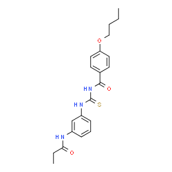ChemSpider 2D Image | 4-Butoxy-N-{[3-(propionylamino)phenyl]carbamothioyl}benzamide | C21H25N3O3S