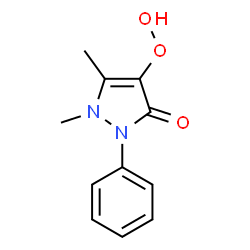 ChemSpider 2D Image | 4-Hydroperoxy-1,5-dimethyl-2-phenyl-1,2-dihydro-3H-pyrazol-3-one | C11H12N2O3