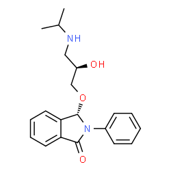 ChemSpider 2D Image | (3S)-3-[(2R)-2-Hydroxy-3-(isopropylamino)propoxy]-2-phenyl-1-isoindolinone | C20H24N2O3