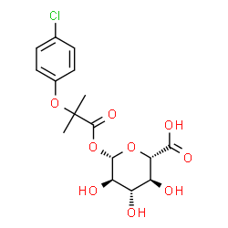 ChemSpider 2D Image | Clofibric Acid Acyl-b-D-glucuronide | C16H19ClO9
