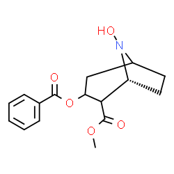 ChemSpider 2D Image | Methyl (1R)-3-(benzoyloxy)-8-hydroxy-8-azabicyclo[3.2.1]octane-2-carboxylate | C16H19NO5