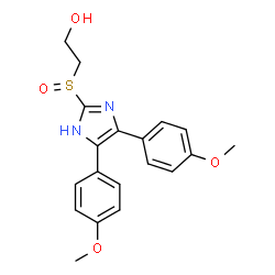 ChemSpider 2D Image | 2-{[4,5-Bis(4-methoxyphenyl)-1H-imidazol-2-yl]sulfinyl}ethanol | C19H20N2O4S