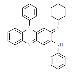 ChemSpider 2D Image | 3-(Cyclohexylimino)-3,5-dihydro-N,5-diphenyl-2-phenazinamine | C30H28N4