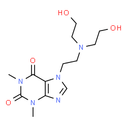ChemSpider 2D Image | 7-{2-[Bis(2-hydroxyethyl)amino]ethyl}-1,3-dimethyl-3,7-dihydro-1H-purine-2,6-dione | C13H21N5O4