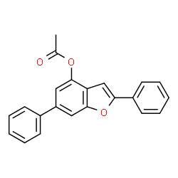 ChemSpider 2D Image | 2,6-Diphenyl-1-benzofuran-4-yl acetate | C22H16O3