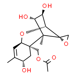ChemSpider 2D Image | (3beta,4alpha,8alpha)-3,4,8-Trihydroxy-12,13-epoxytrichothec-9-en-15-yl acetate | C17H24O7