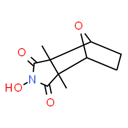ChemSpider 2D Image | 4-Hydroxy-2,6-dimethyl-10-oxa-4-azatricyclo[5.2.1.0~2,6~]decane-3,5-dione | C10H13NO4