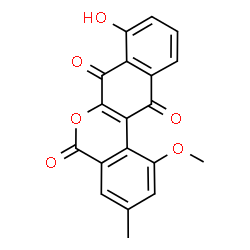 ChemSpider 2D Image | 8-Hydroxy-1-methoxy-3-methyl-5H-dibenzo[c,g]chromene-5,7,12-trione | C19H12O6