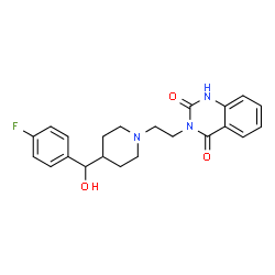 ChemSpider 2D Image | 3-[2-[4-[(4-Fluorophenyl)hydroxymethyl]-1-piperidinyl]ethyl]-2,4(1H,3H)-quinazolinedione | C22H24FN3O3