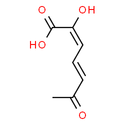 ChemSpider 2D Image | (2E,4E)-2-Hydroxy-6-oxo-2,4-heptadienoic acid | C7H8O4