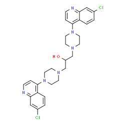 ChemSpider 2D Image | 1,3-Bis[4-(7-chloro-4-quinolinyl)-1-piperazinyl]-2-propanol | C29H32Cl2N6O